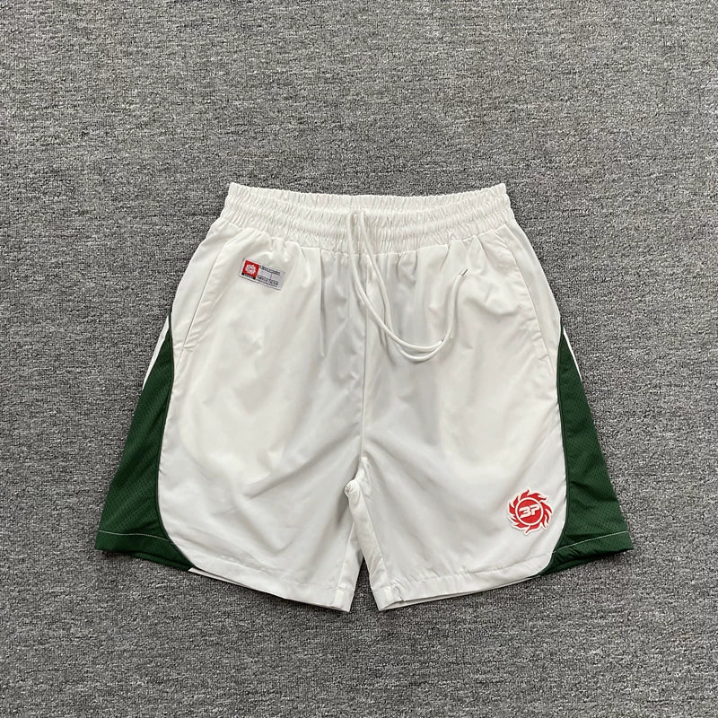 Broken Planet Market Basketball Shorts - White / Dark Green