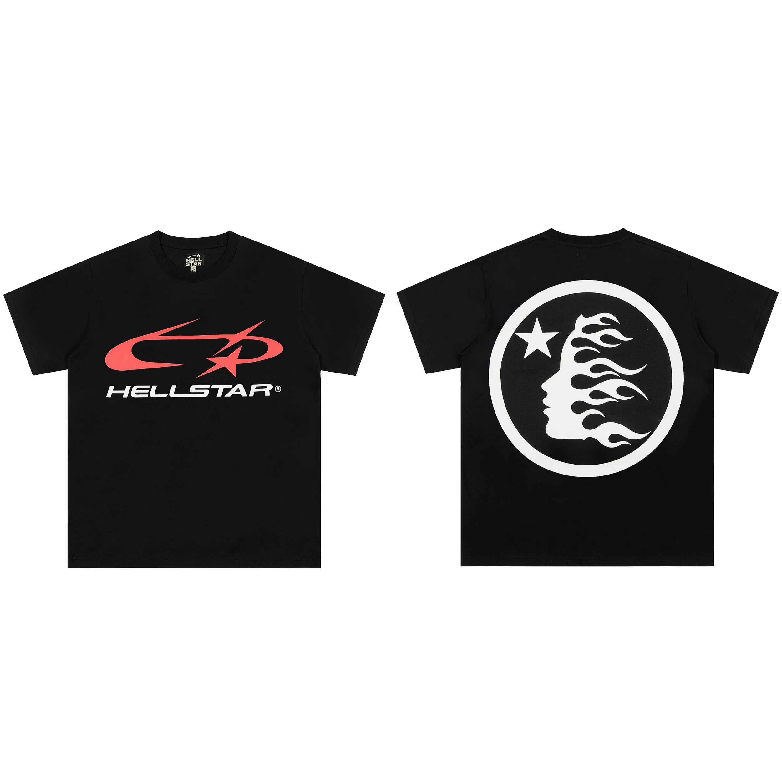 Hellstar Flame Face & Logo Graphic Tee - Black