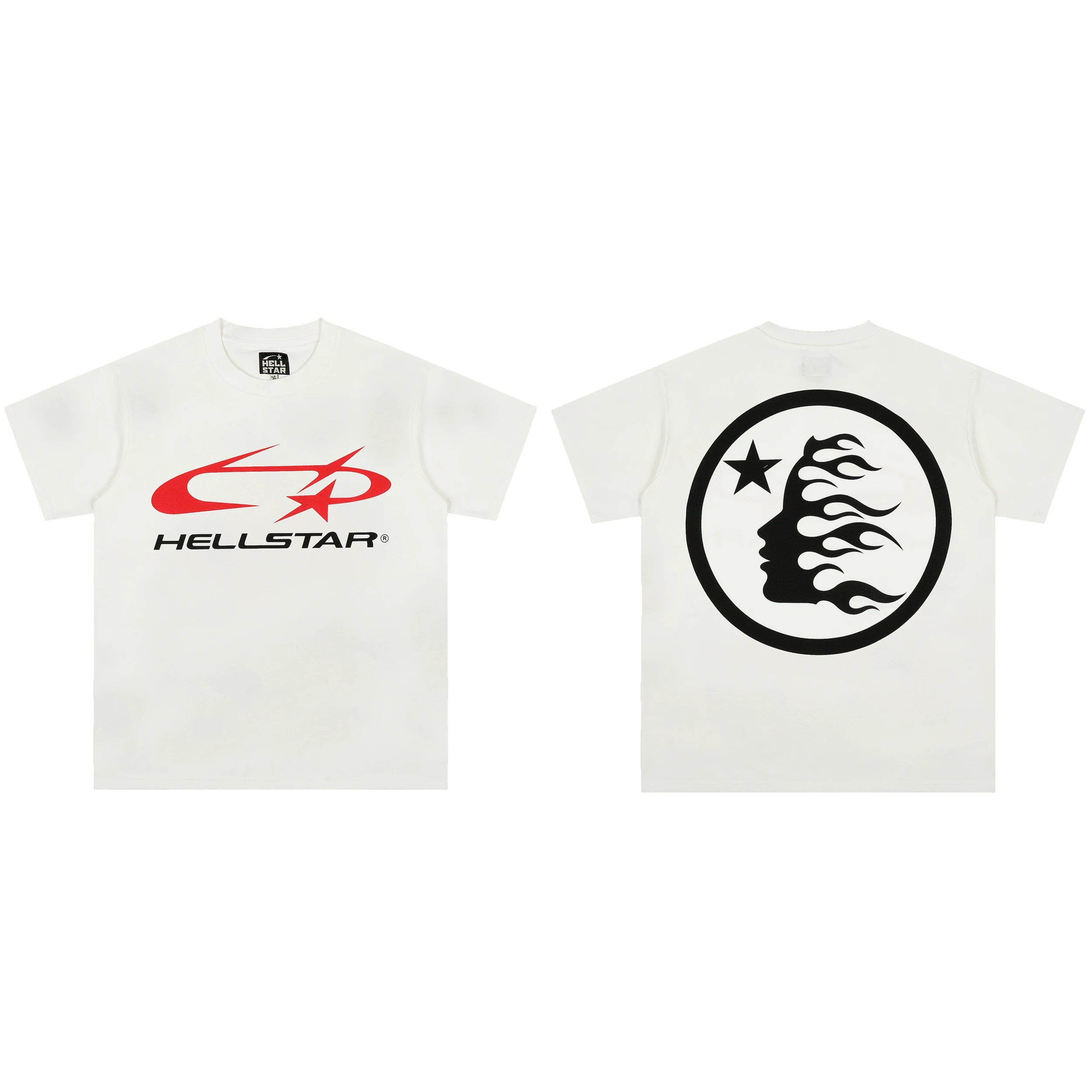 Hellstar Flame Face & Logo Graphic Tee - White