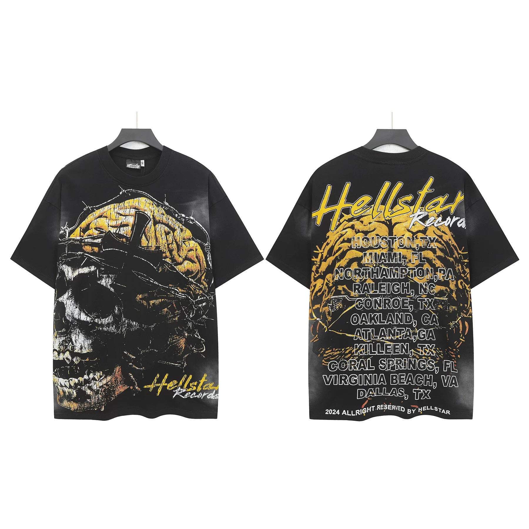 Hellstar Records Brain & Skull Graphic Tee - Black