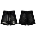 Hellstar Rhinestone Studded Black Shorts