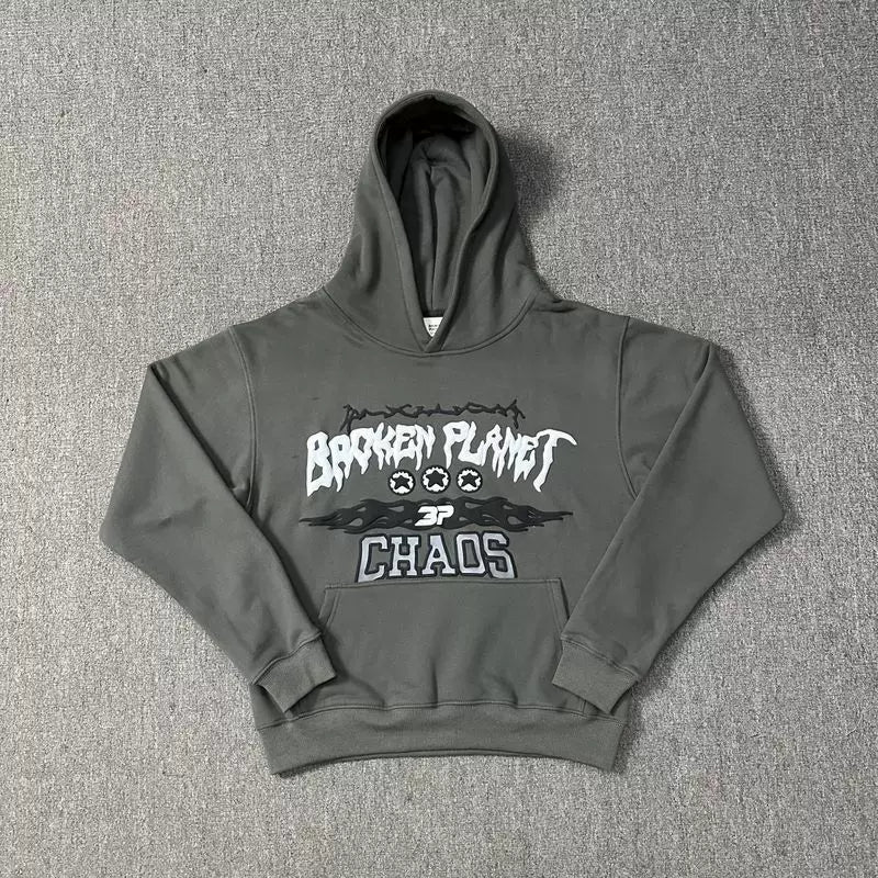 Broken Planet Market "Broken Planet Chaos" Oversized Hoodie - Charcoal Grey
