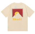RHUDE Sunset Mountain Graphic Print T-Shirt - Cream