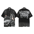 Hellstar Studio Muscle Car & Woman Graphic Tee -  Black