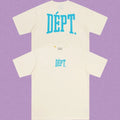 Gallery Dept. Arch Logo Short Sleeve T-Shirt - Cream/Cyan