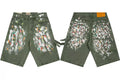 Gallery Dept. Heavy Paint Splatter Distressed Denim Shorts - Army Green