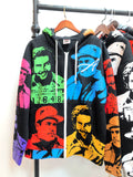 That's A Awful Lot Of Cough Syrup Portrait All-Over Print Full-Zip Hoodie - Multi / Color Wash