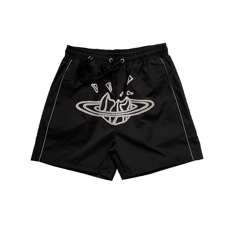 Broken Planet Market Shattered Planet Nylon Shorts - Black