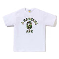BAPE Style Camo Ape Head Arch Logo Short-Sleeve Tee - White/Classic Green