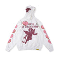 That's A Awful Lot Of Cough Syrup Angel Heart Hoodie - White / Magenta