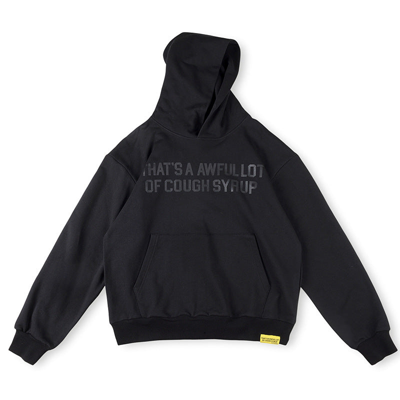 That's A Awful Lot Of Cough Syrup Tonal Logo Hoodie - Black
