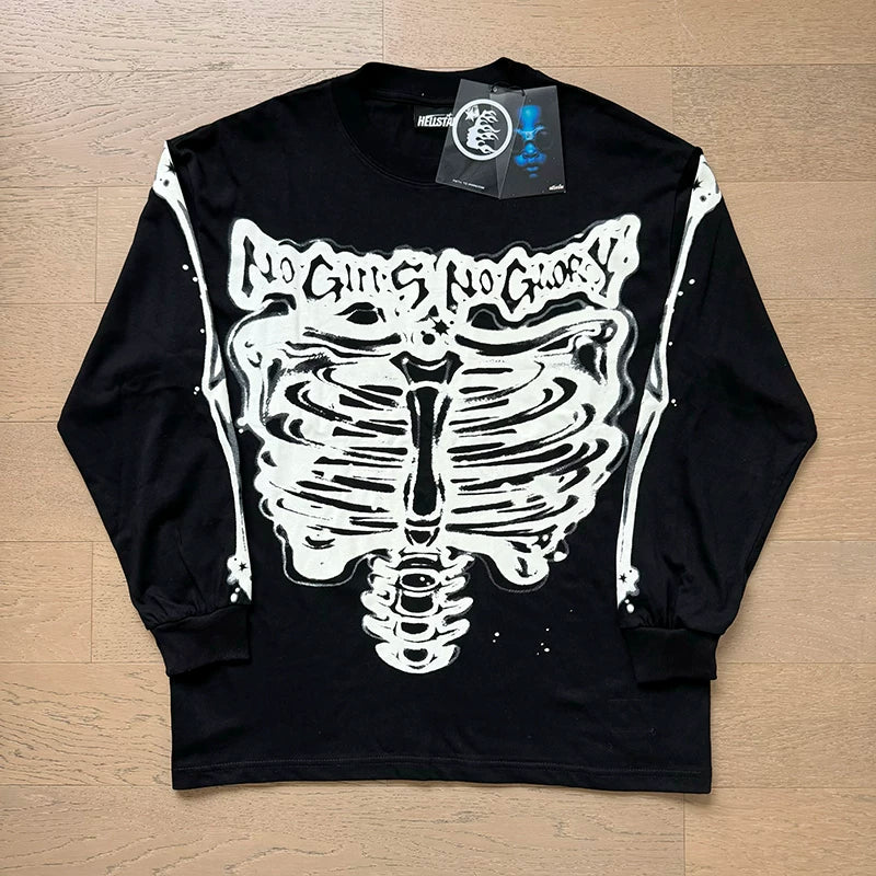 Hellstar "No Guts No Glory" Skeleton Long Sleeve Tee black