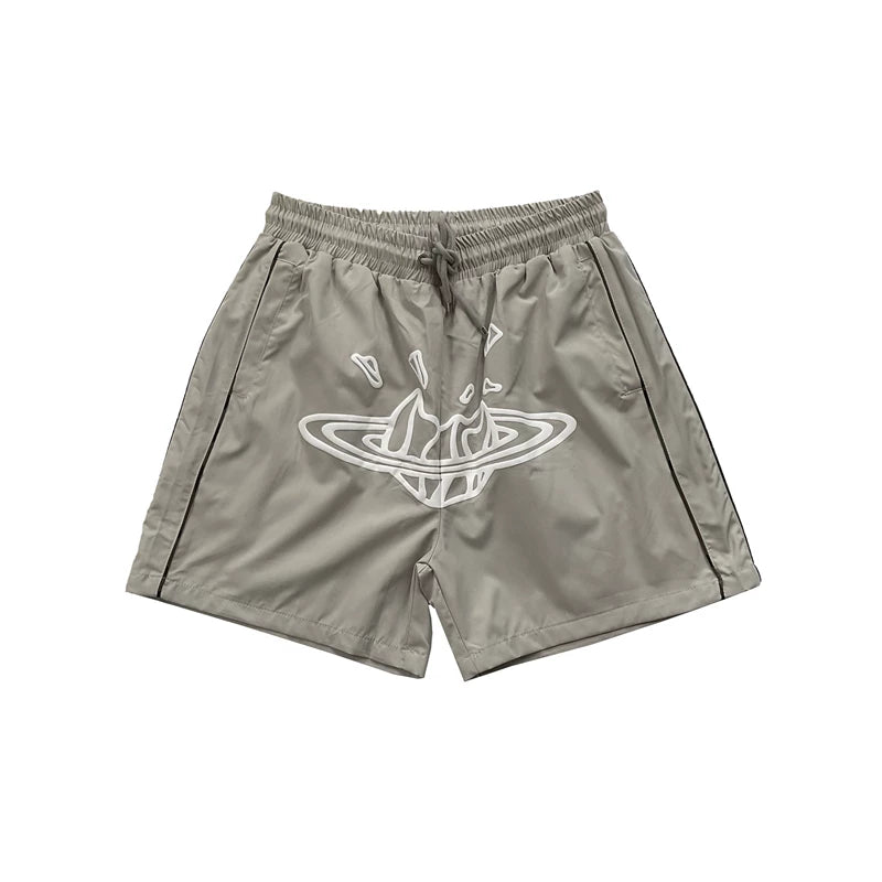 Broken Planet Market Shattered Planet Nylon Shorts - Grey