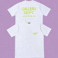 Gallery Dept. Hollywood Logo Short Sleeve T-Shirt - White/Neon Green