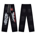 Hellstar Red Logo & Graphic Washed Black Sweatpants