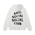 Anti Social Social Club Distressed Texture Logo Hoodie - White