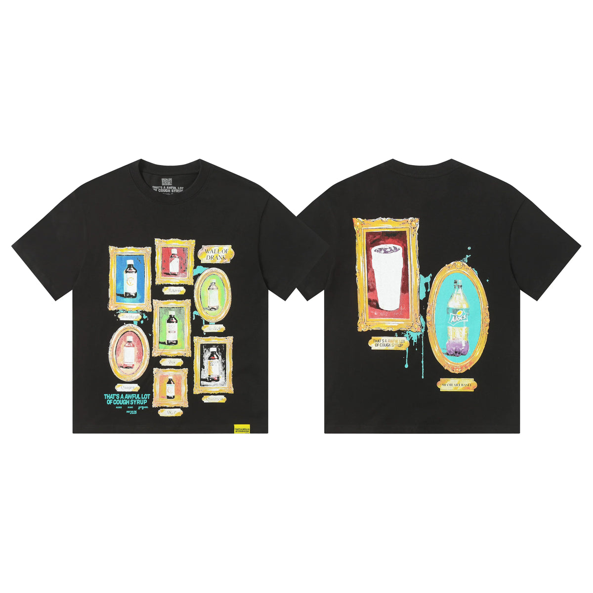 That's A Awful Lot Of Cough Syrup Framed Sipper T-Shirt - Black