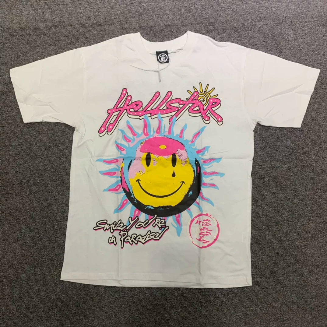 Hellstar "Smile You're in Paradise" Sun Graphic Tee - White