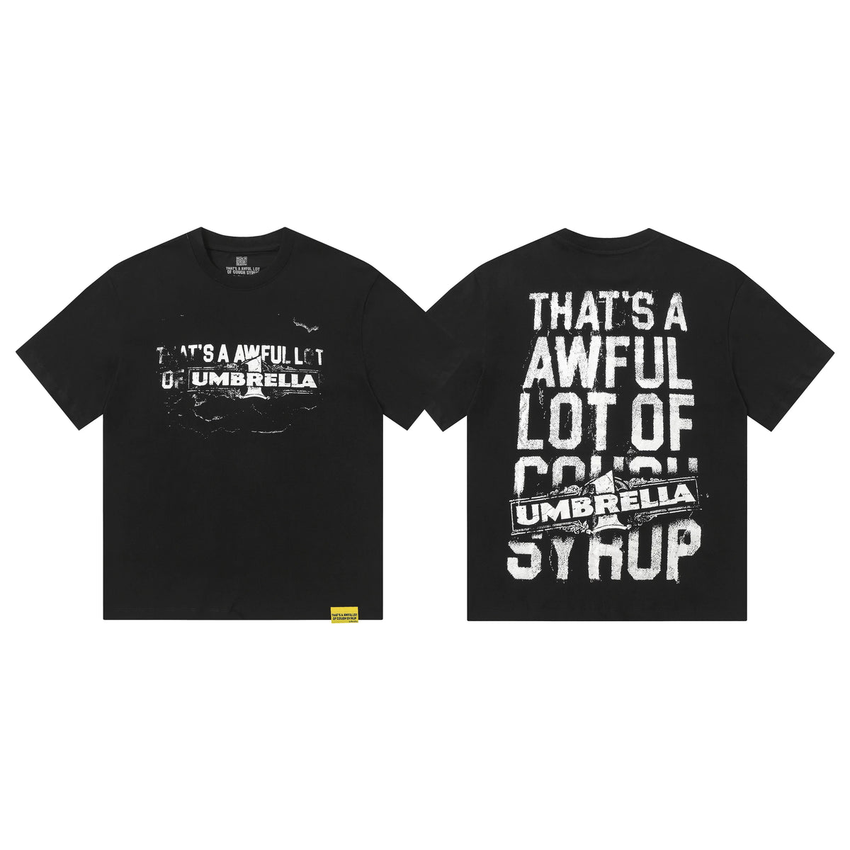 That's A Awful Lot Of Cough Syrup Umbrella Graphic T-Shirt - Black
