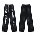 Hellstar Flame & Logo Drawstring Sweatpants black