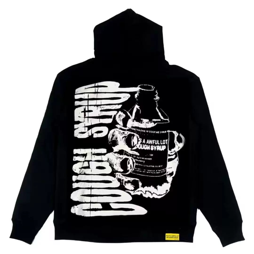 That's A Awful Lot Of Cough Syrup Bottle Grip Hoodie - Black