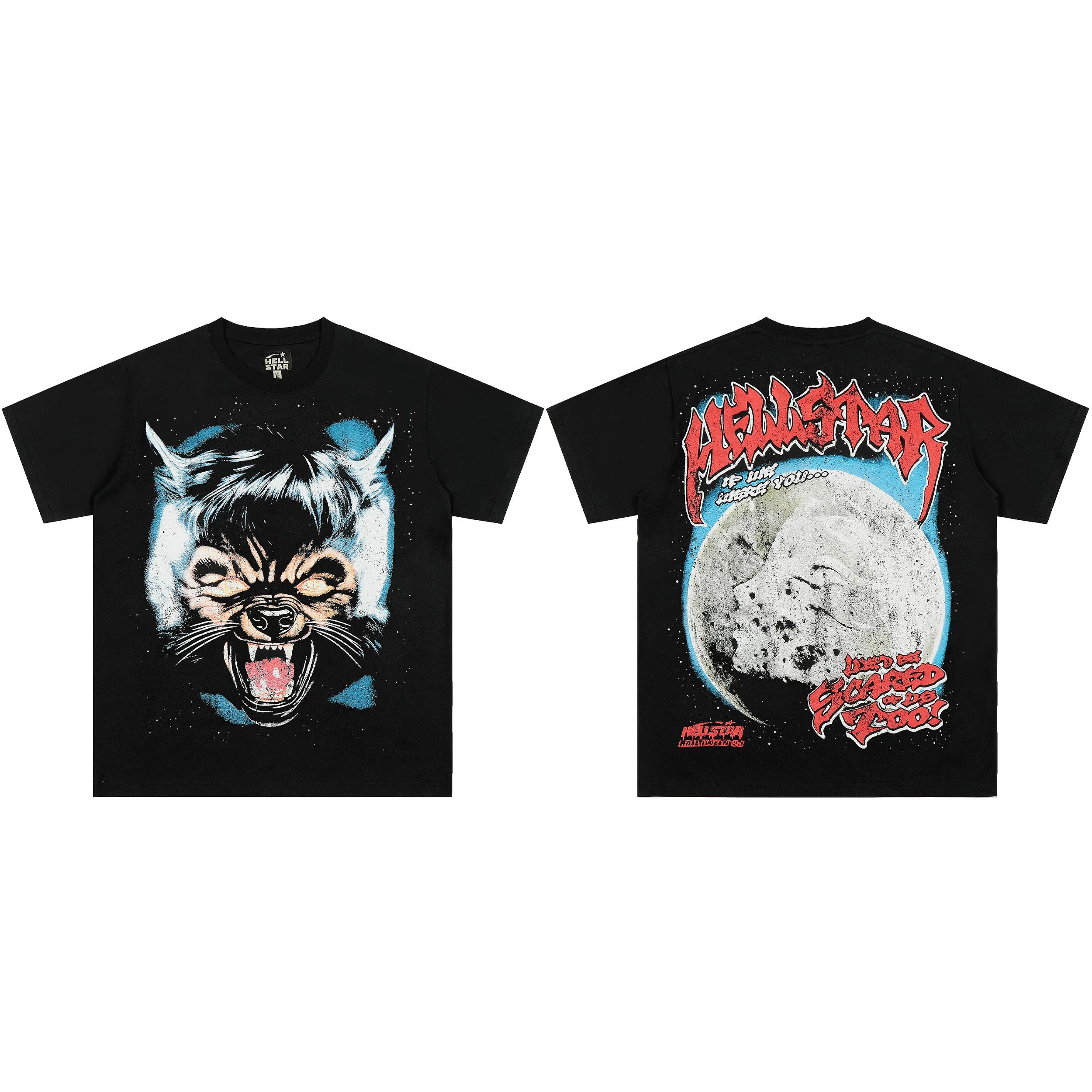 Hellstar "Escaped the Moon" Wolf Graphic Tee - Black