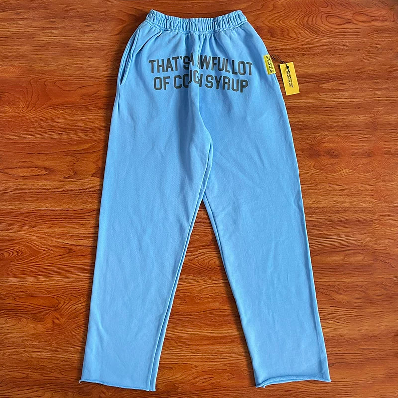 That's A Awful Lot Of Cough Syrup Classic Logo Sweatpants - Light Blue / Dark Grey