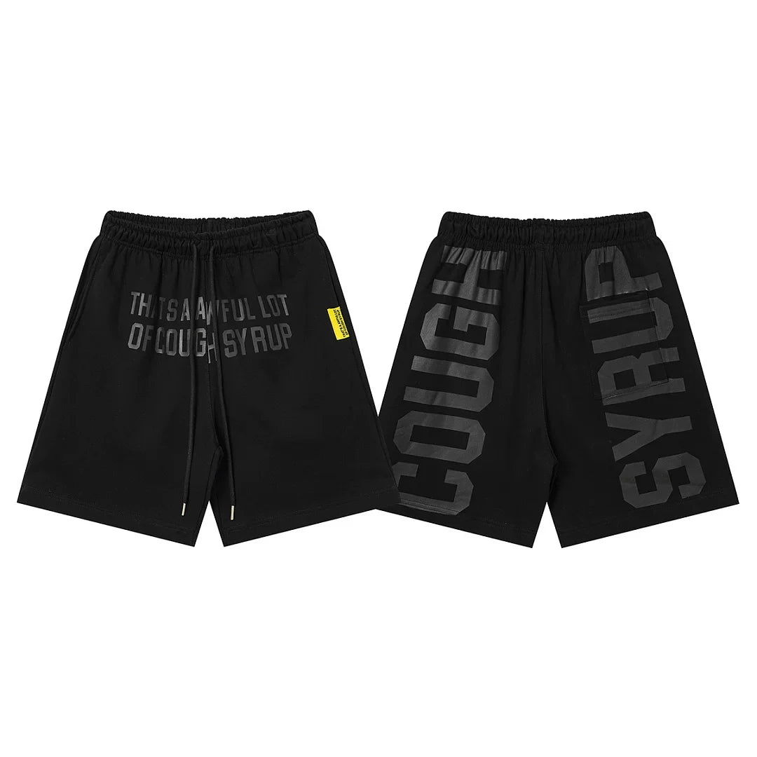 That's A Awful Lot Of Cough Syrup Tonal Side Logo Sweatshorts - Black
