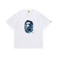 BAPE Style Winter Snow Scenery Ape Head Short-Sleeve Tee - White