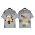 Hellstar Screaming Child & Flame Face Graphic Tee - Grey