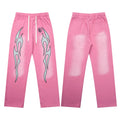 Hellstar Flame Graphic Drawstring Sweatpants pink
