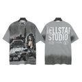 Hellstar Studio Muscle Car & Woman Graphic Tee - Grey