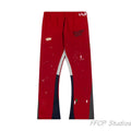 Gallery Dept. Paint Splatter Contrast Panel Sweatpants - Red