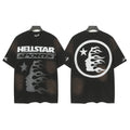 Hellstar Sports Flame Profile & Circle Logo Graphic Tee - Black