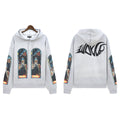 Who Decides War Lettering Stained Glass Hoodie - Light Grey/Multi