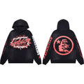 Hellstar Sports Red & Black Flaming Burst Logo Black Hoodie