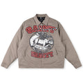Saint Vanity Bull Graphic Zip Work Jacket - Khaki