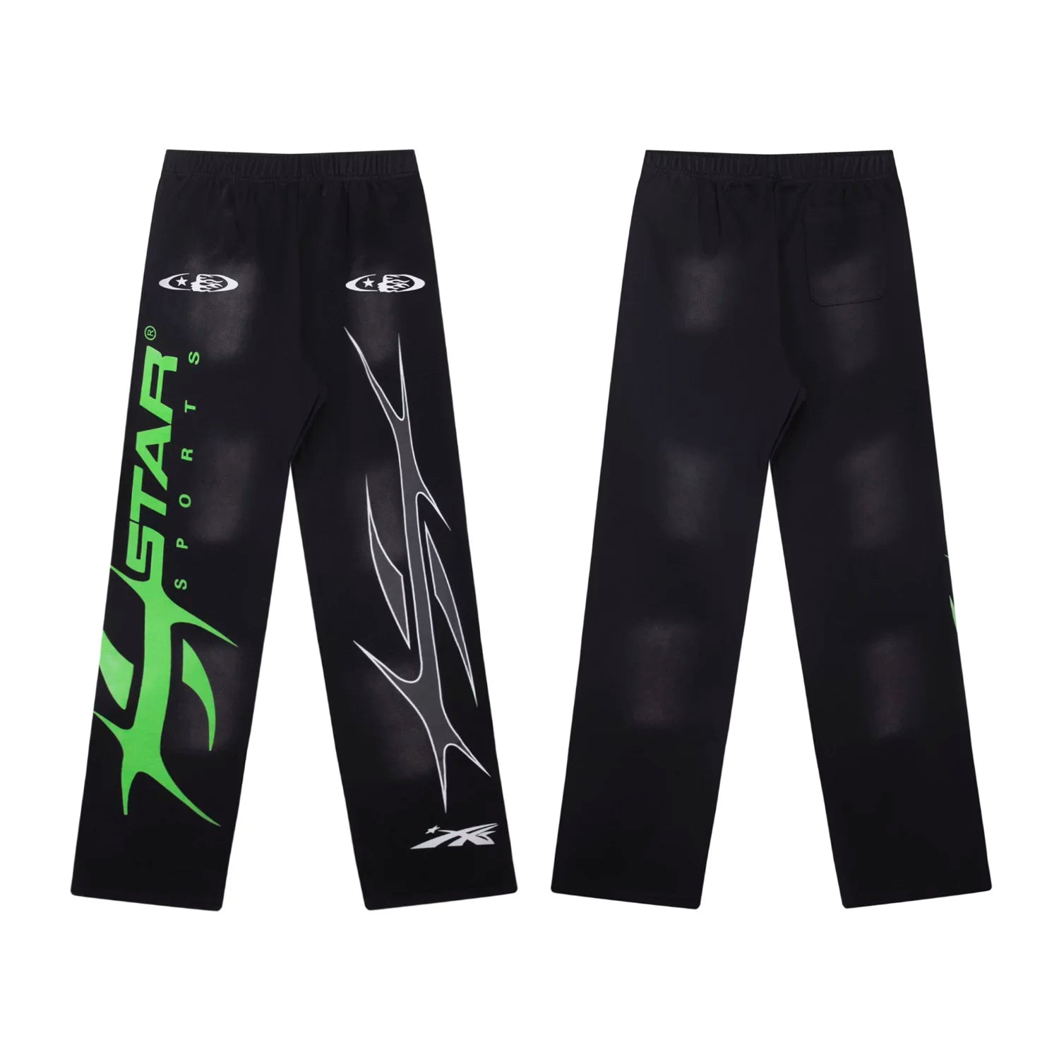 Hellstar Sports Neon Green & Black Graphic Sweatpants
