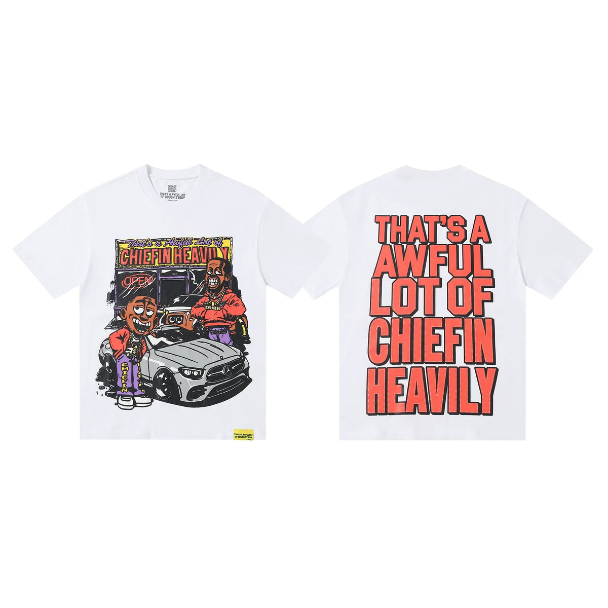 That's A Awful Lot Of Cough Syrup Chiefin Heavily Graphic T-Shirt - White