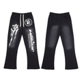 Hellstar Graphic Print Drawstring Sweatpants blue
