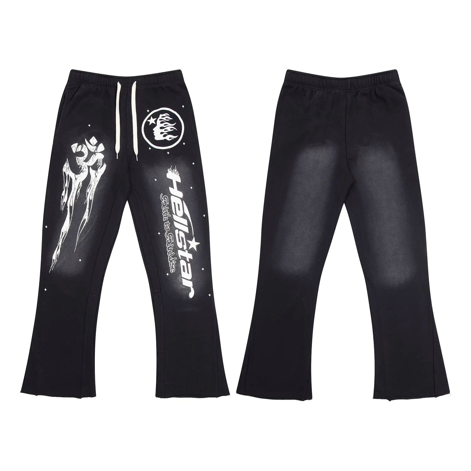 Hellstar Graphic Print Drawstring Sweatpants blue