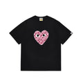 BAPE x PLAY Style Camo Heart Short-Sleeve Tee - Black/Pink