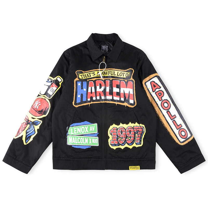 That's A Awful Lot Of Cough Syrup Harlem Patches Worker Jacket - Black