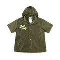 SAINT VANITY Short-Sleeve Hooded Coach Jacket - Olive Green
