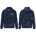 Gallery Dept. "Water Ripple" Zip Hoodie – Navy Blue Tie-Dye, Gold Logo