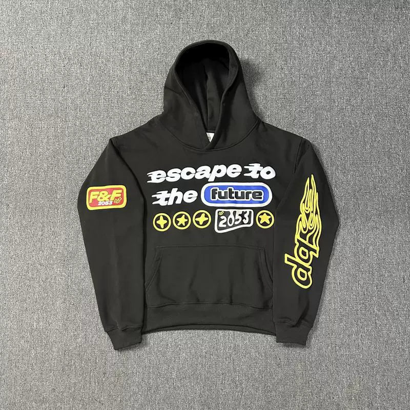 Broken Planet Market "Escape to the Future" Oversized Hoodie - Black