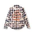 Anti Social Social Club Bleached Plaid Flannel Shirt - Black/White/Orange