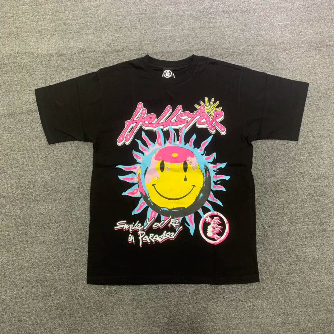 Hellstar "Smiley in Paradise" Sun Graphic Tee - Black