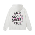 Anti Social Social Club Pink Circle Logo Hoodie - White