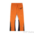 Gallery Dept. Paint Splatter Contrast Panel Sweatpants - Orange